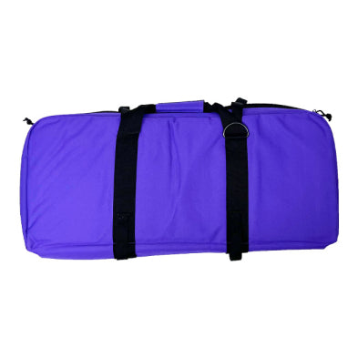 Back of Purple AK/AR Pistol bag with black straps on a white background