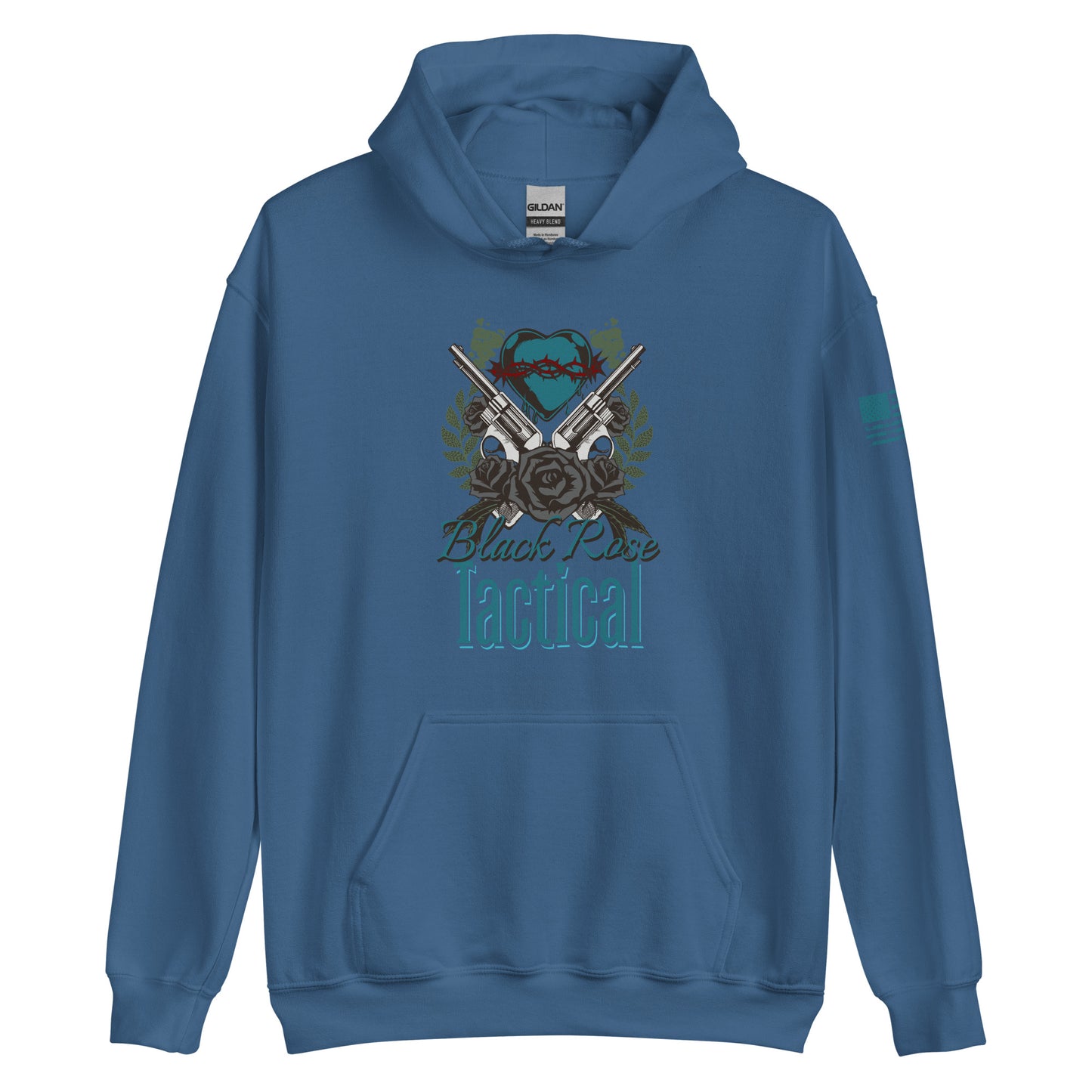 Gun rights Black Rose Tactical hoodie, soft cotton blend with rib-knit cuffs and waistband