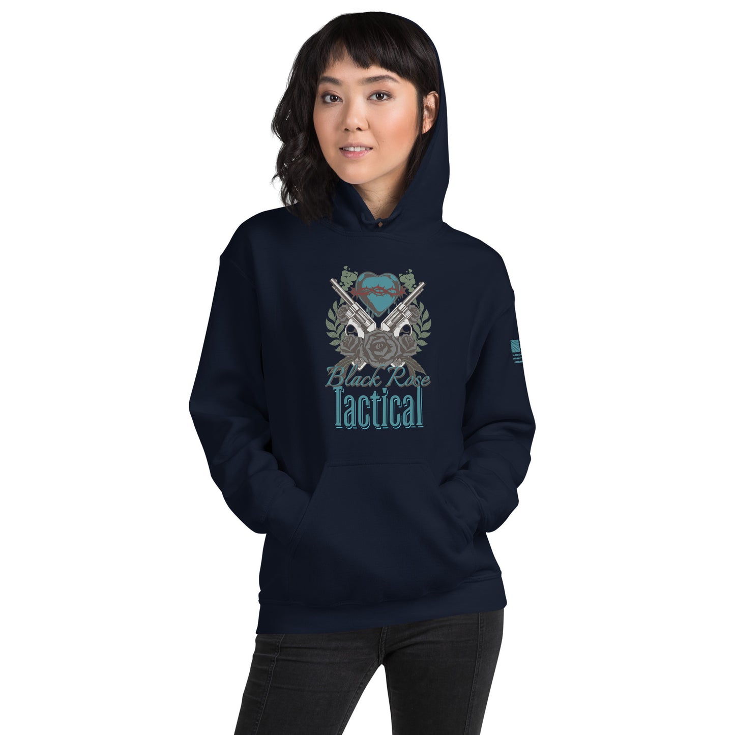 Black Rose Tactical hoodie durable cotton blend sweatshirt for women
