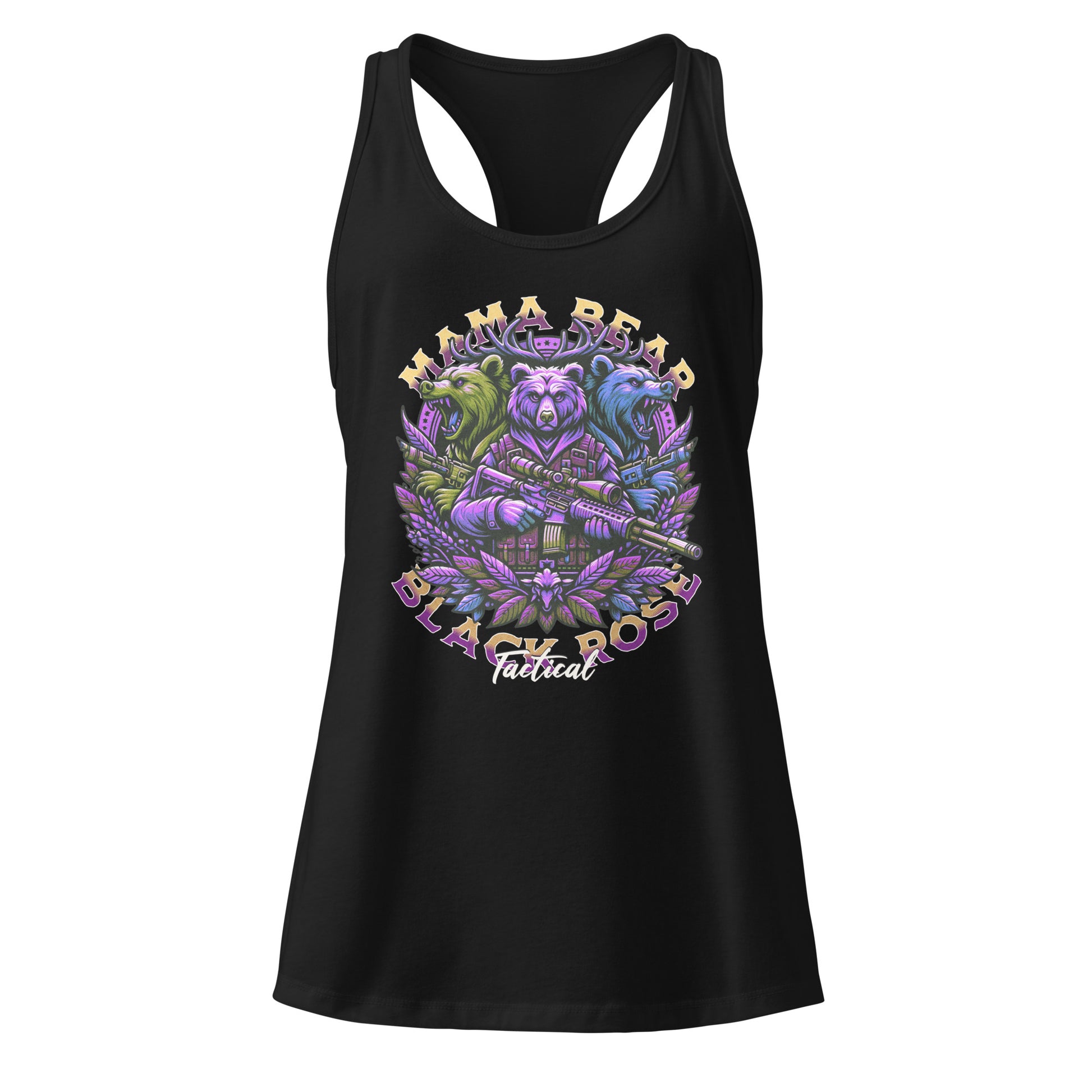Women’s Mama Bear racerback tank top, lightweight gym and casual wear for moms