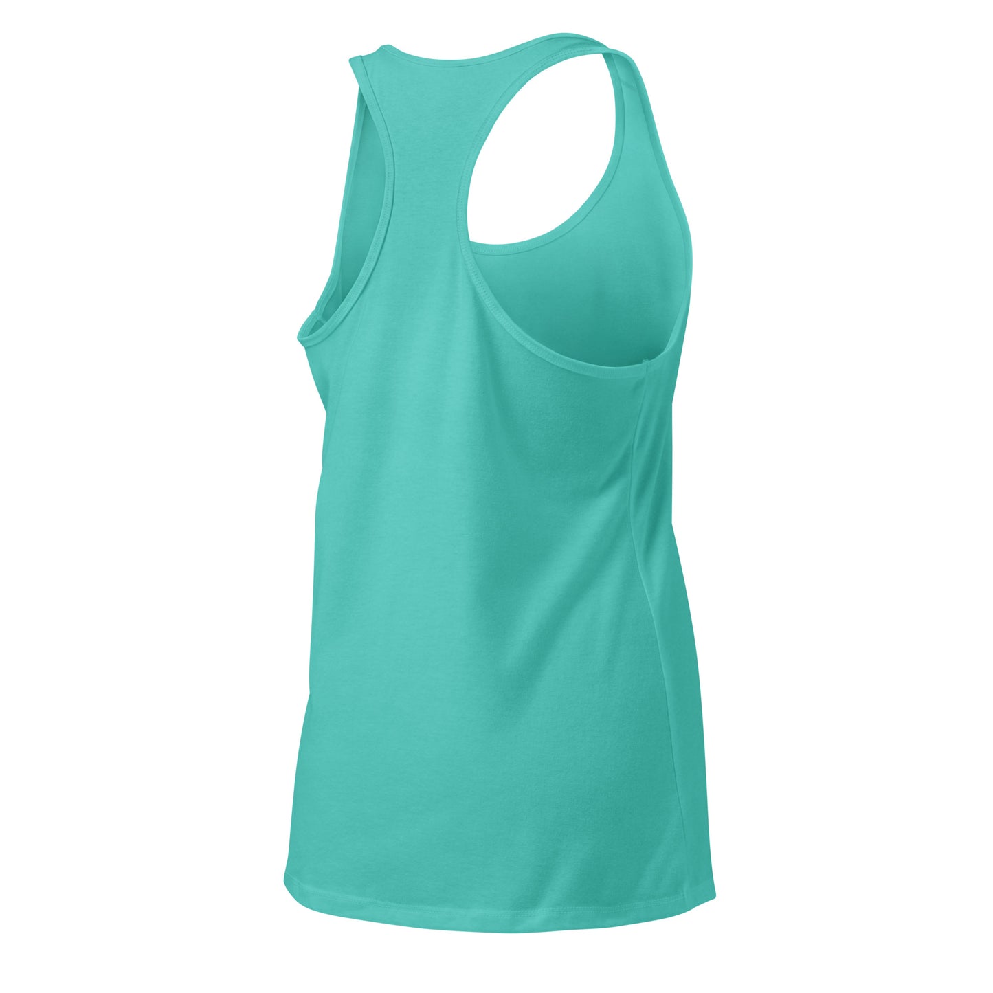 Turquoise tank top on a white background