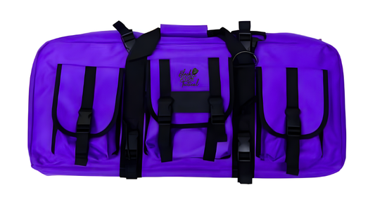 Purple AK/AR Pistol bag with black straps on a white background