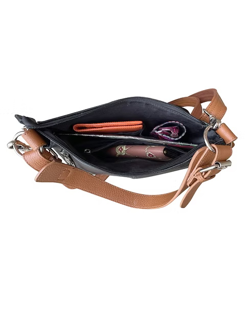 Leather CCW crossbody purse with spacious main compartment