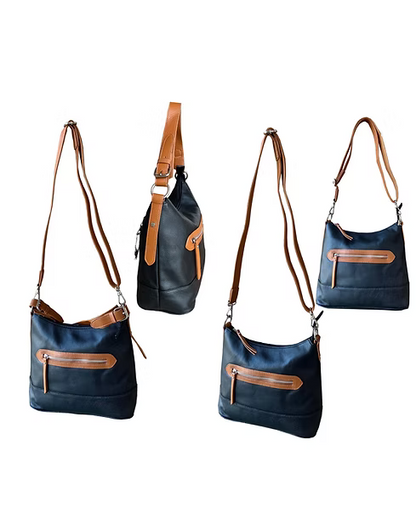 Leather concealed carry handbag with adjustable shoulder strap
