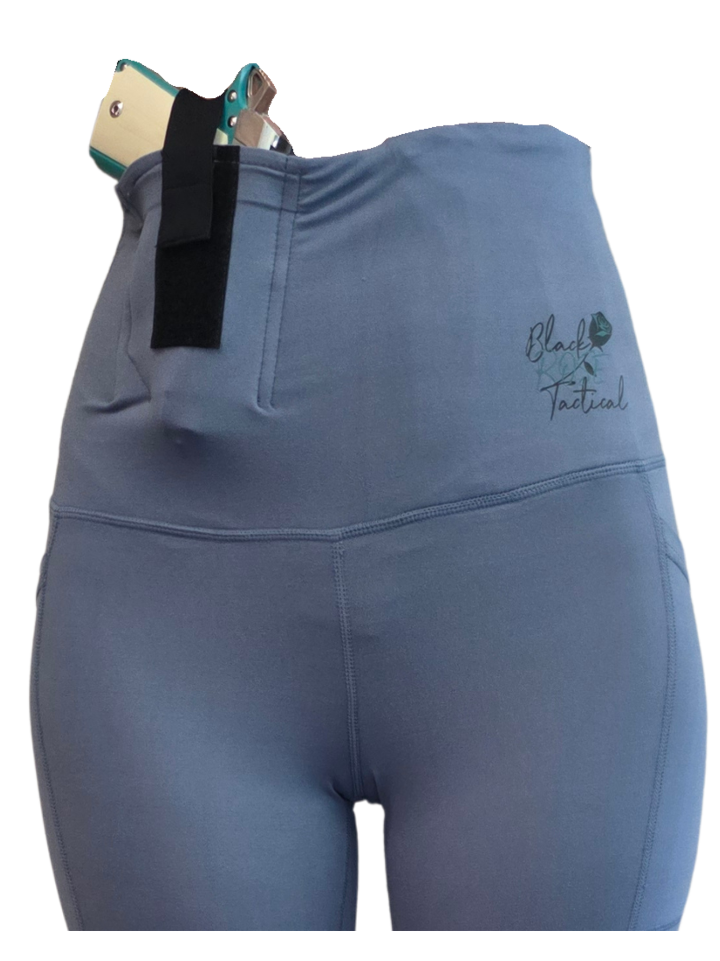 Blue tactical shorts with a visible brand logo on a white background