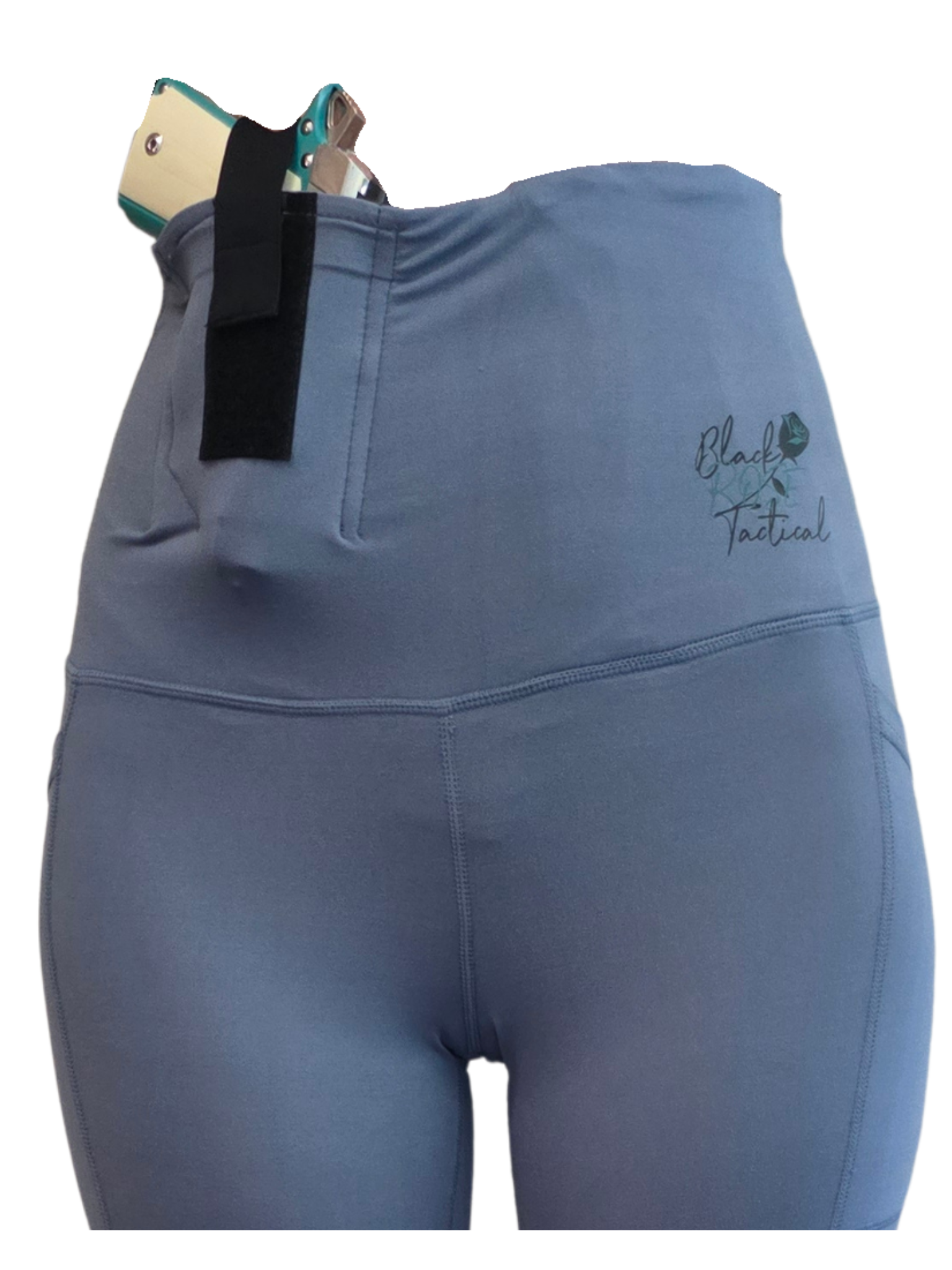 Blue tactical shorts with a visible brand logo on a white background