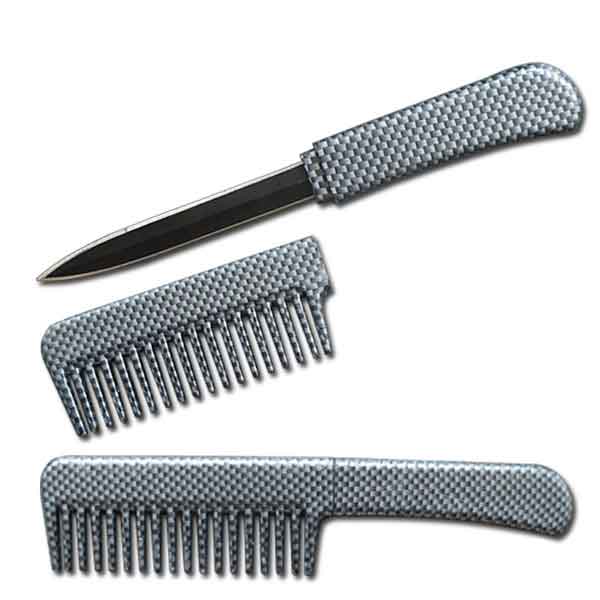 Secret Comb Comb with Hidden Knife | Concealed Knife | Hidden Knife Comb – Black ...