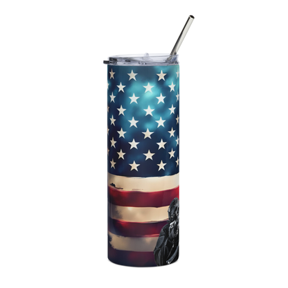 FAFO 20oz patriotic tumbler with sniper design, clear lid, straw, and cleaner for everyday use