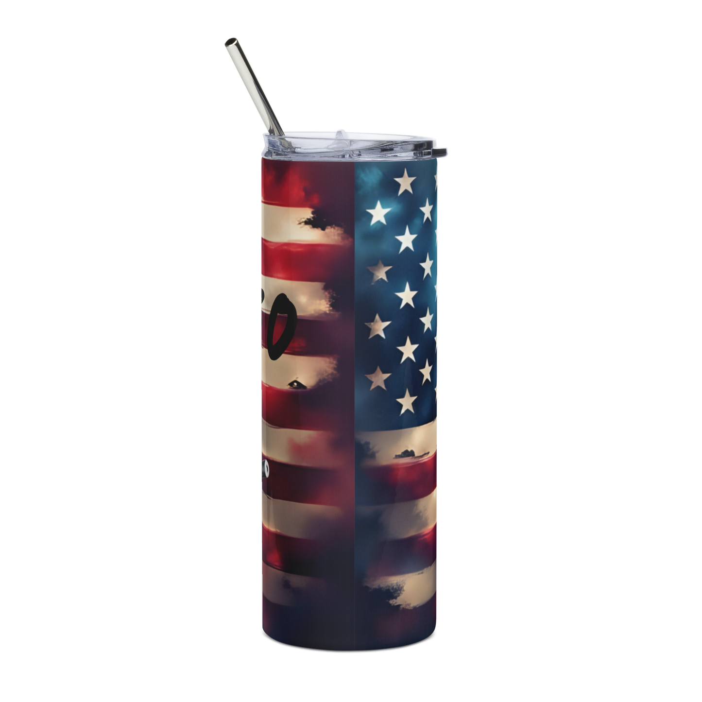 FAFO stainless steel cup with sniper artwork and patriotic flag design