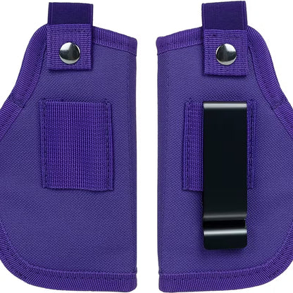 Close-up of Candy Skulls pattern on 800D nylon pistol holster for subcompact handguns Purple
