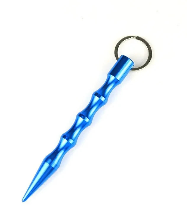 Turquoise keychain with a unique design on a white background