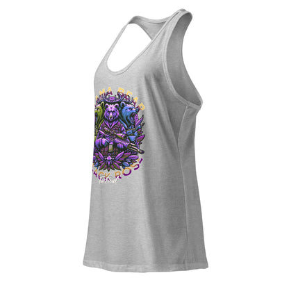 Outdoor walk wearing Mama Bear tank top, comfy casual activewear for moms